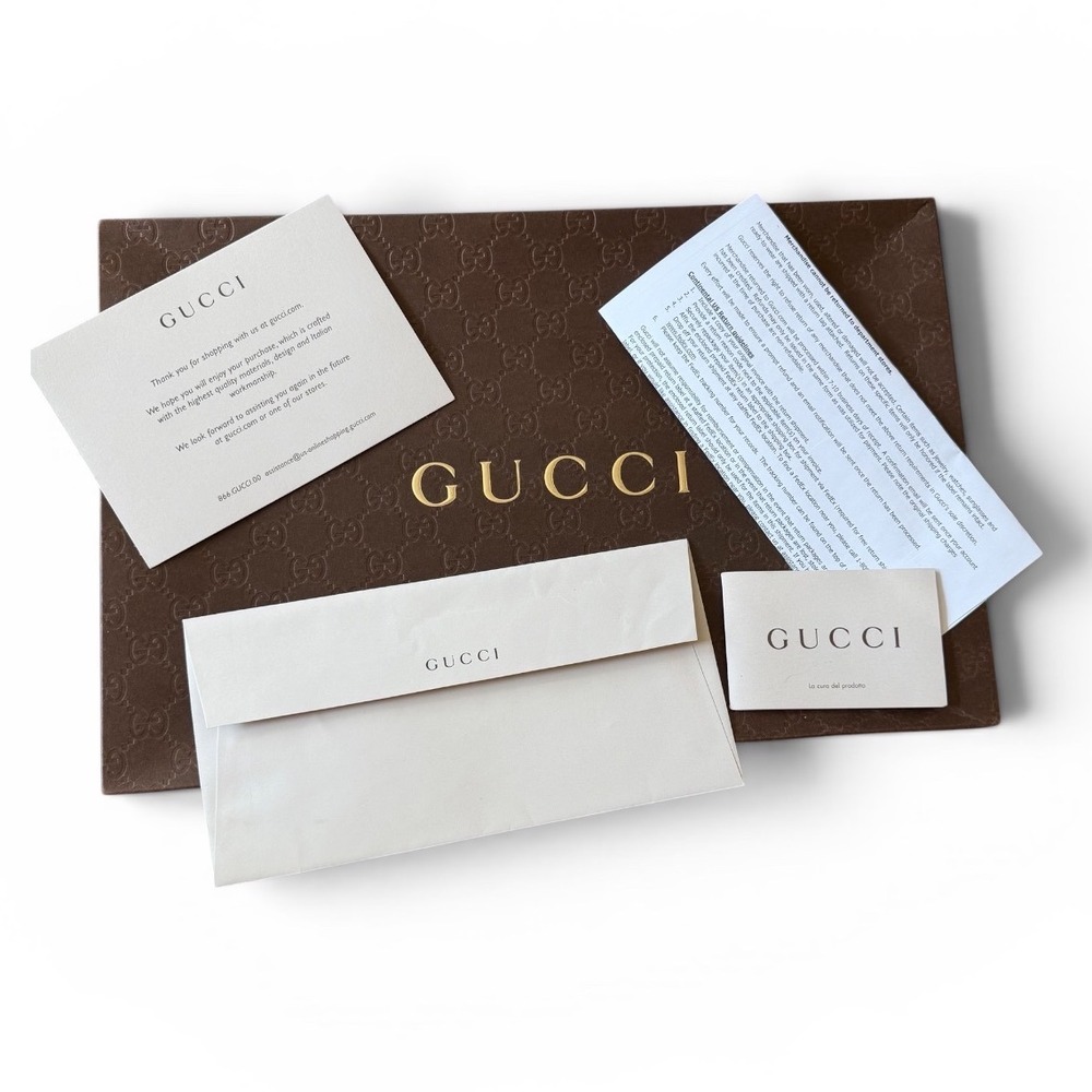 Gucci Brown GG Monogram Embossed Storage Box Care Cards Envelope Firenze 1921